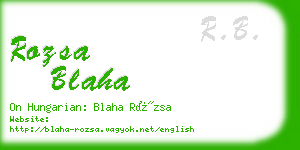 rozsa blaha business card
